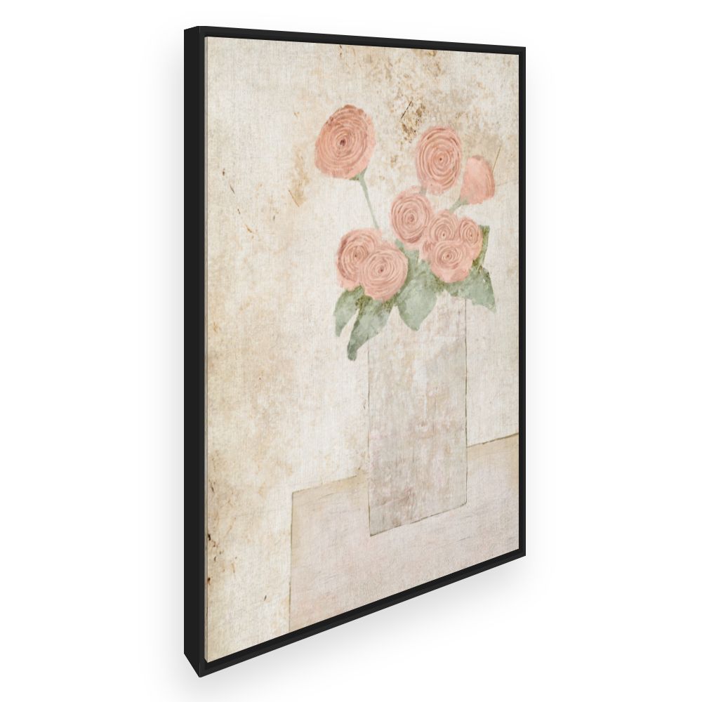 Toile Fleurs vintage peintes