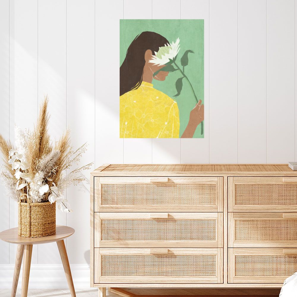 Affiche Femme avec fleur
