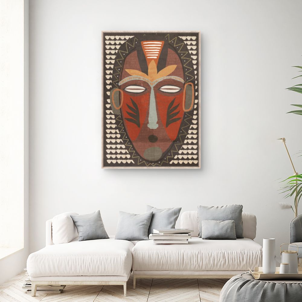 Tableau Masque tribal vibrant