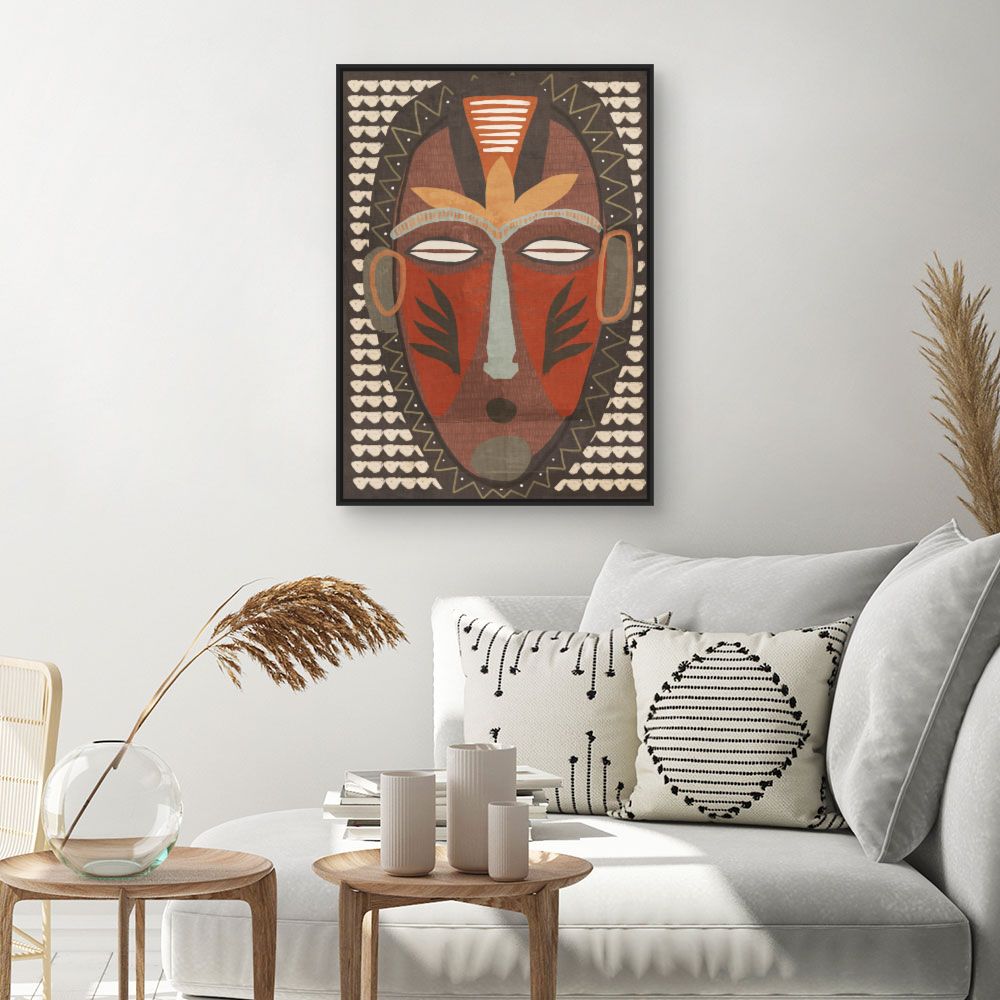 Tableau Masque tribal vibrant