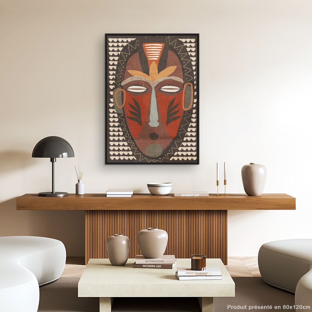 Tableau Masque tribal vibrant