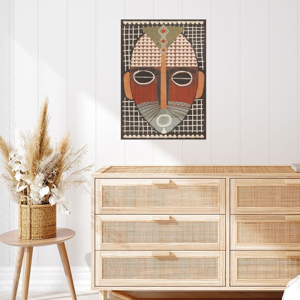 Affiche Masque tribal vibrant