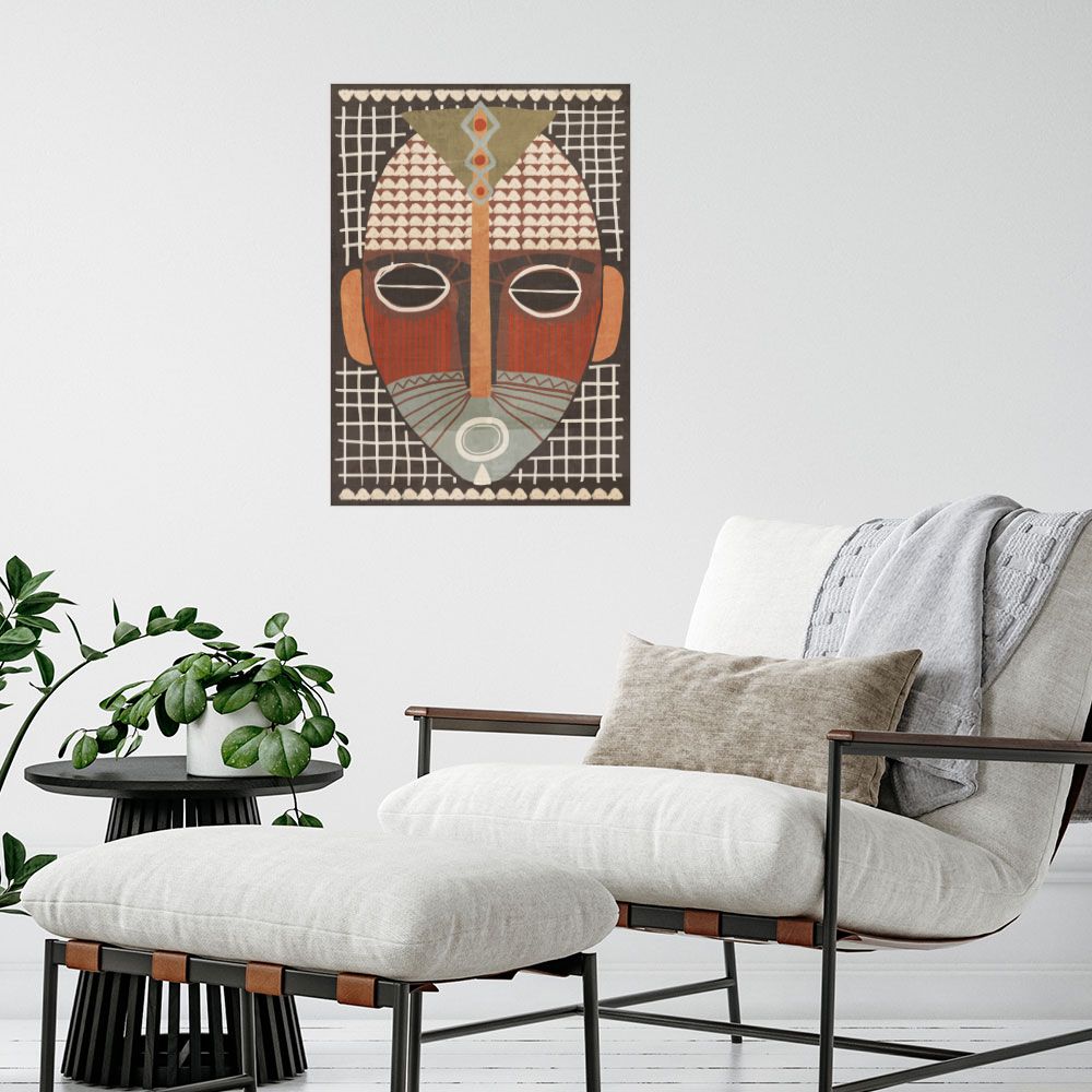 Affiche Masque tribal vibrant