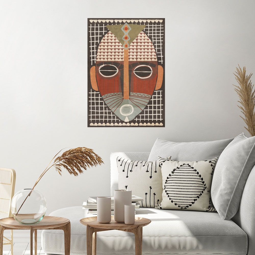 Affiche Masque tribal vibrant