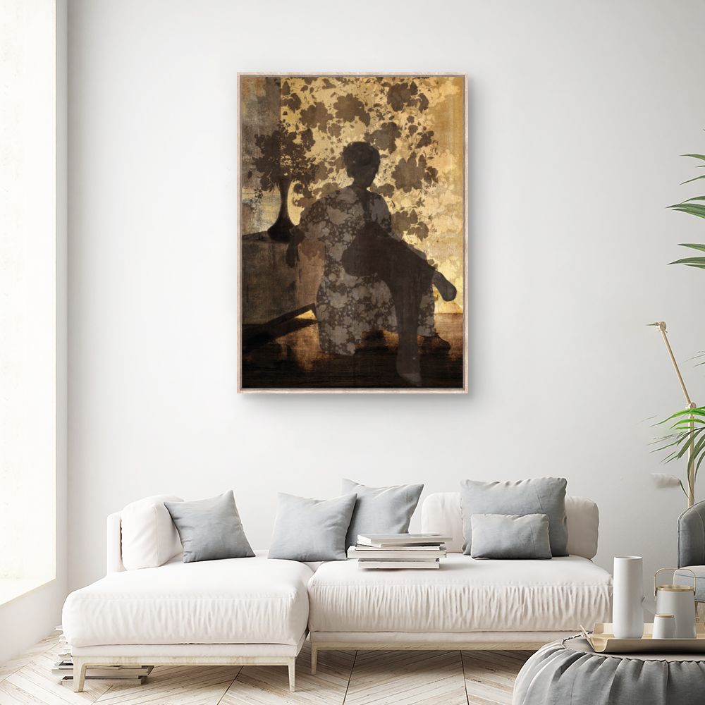 Tableau Silhouette florale mystique