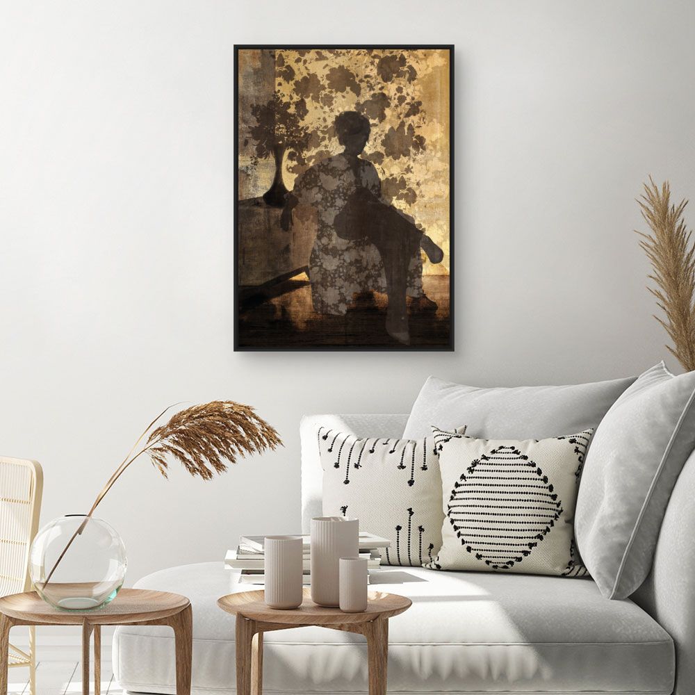Tableau Silhouette florale mystique