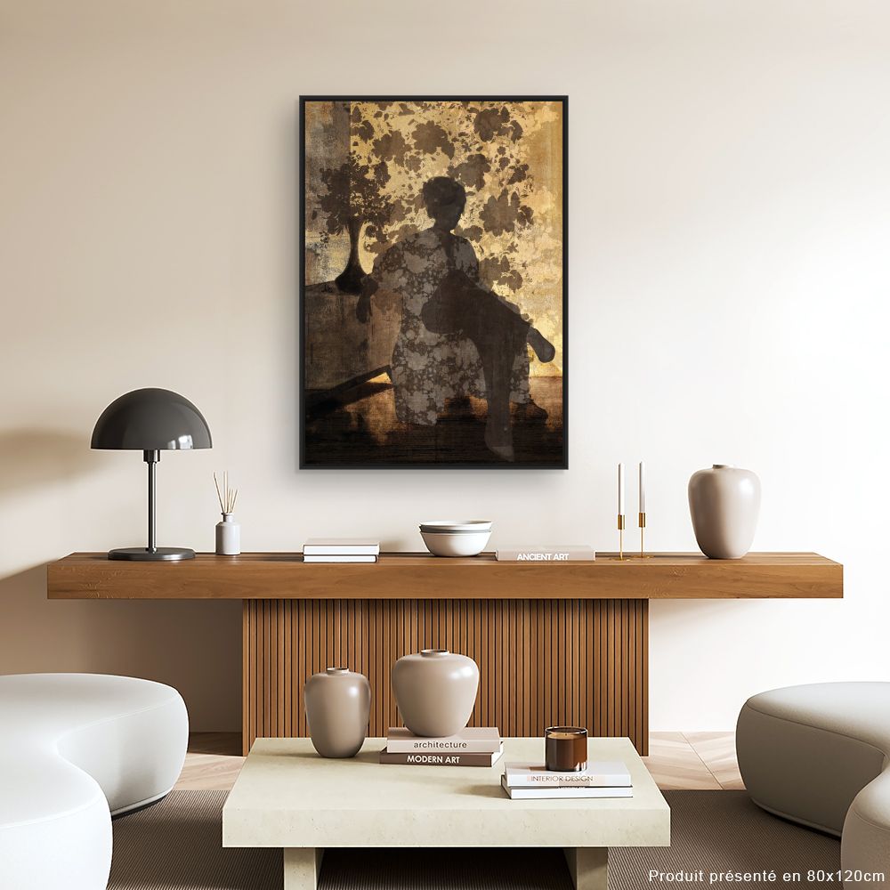 Tableau Silhouette florale mystique