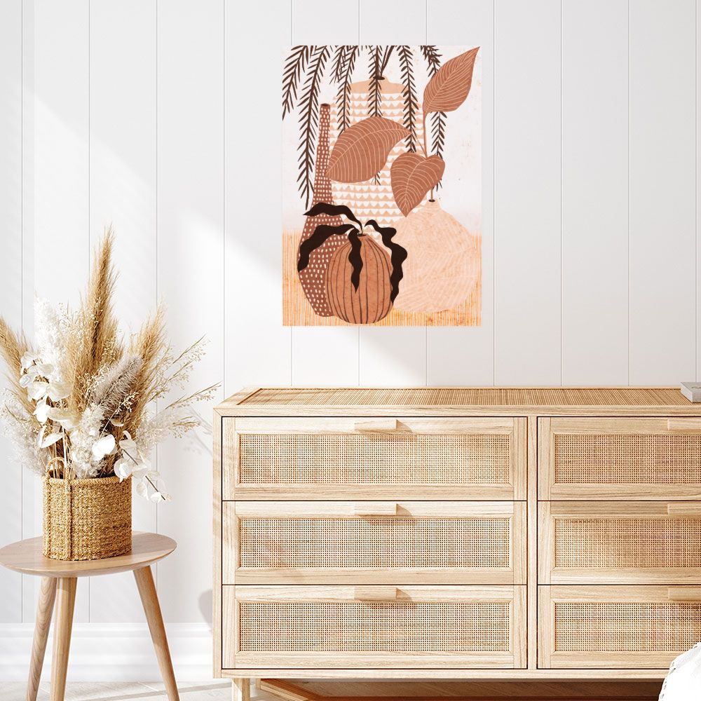 Affiche Vases et feuillages
