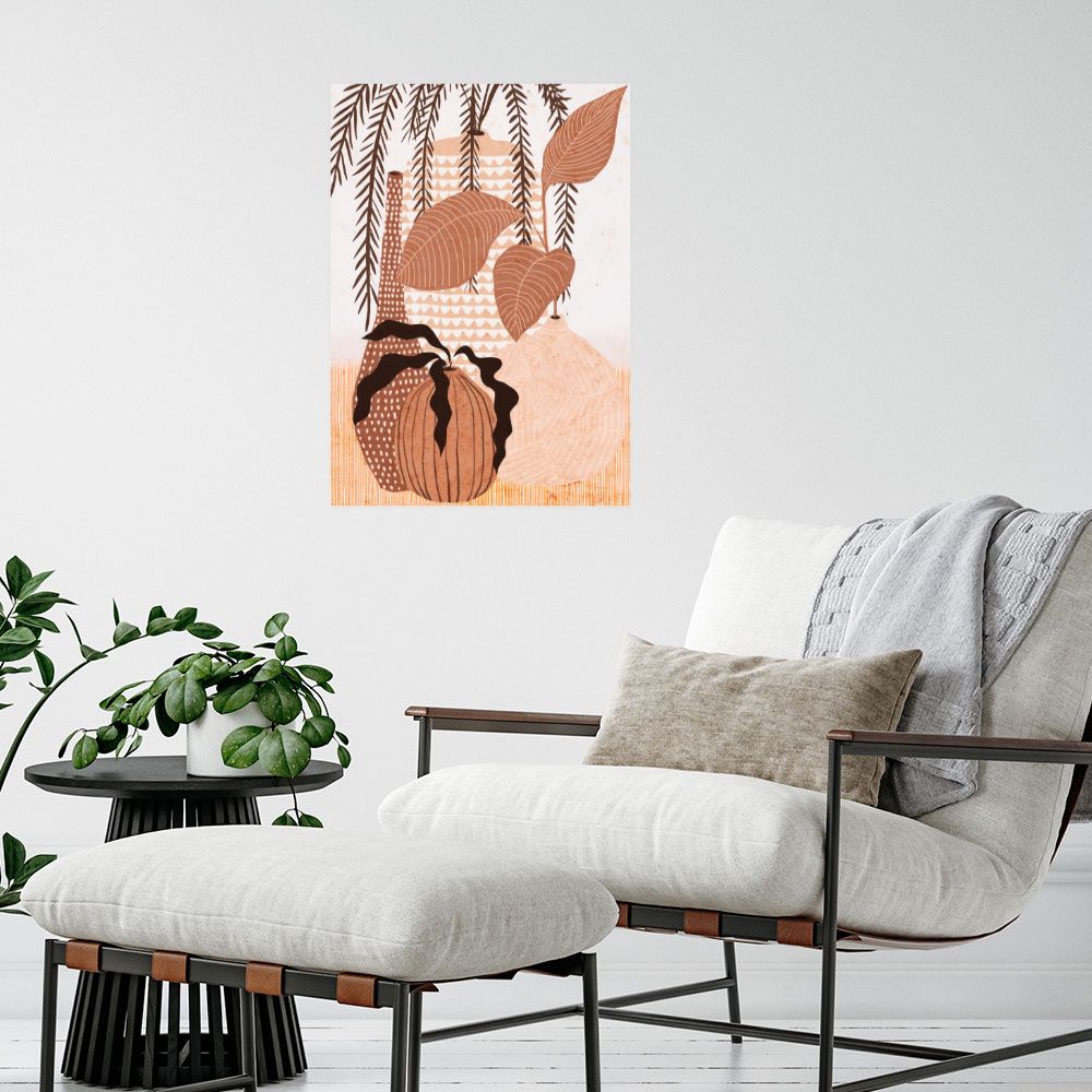 Affiche Vases et feuillages