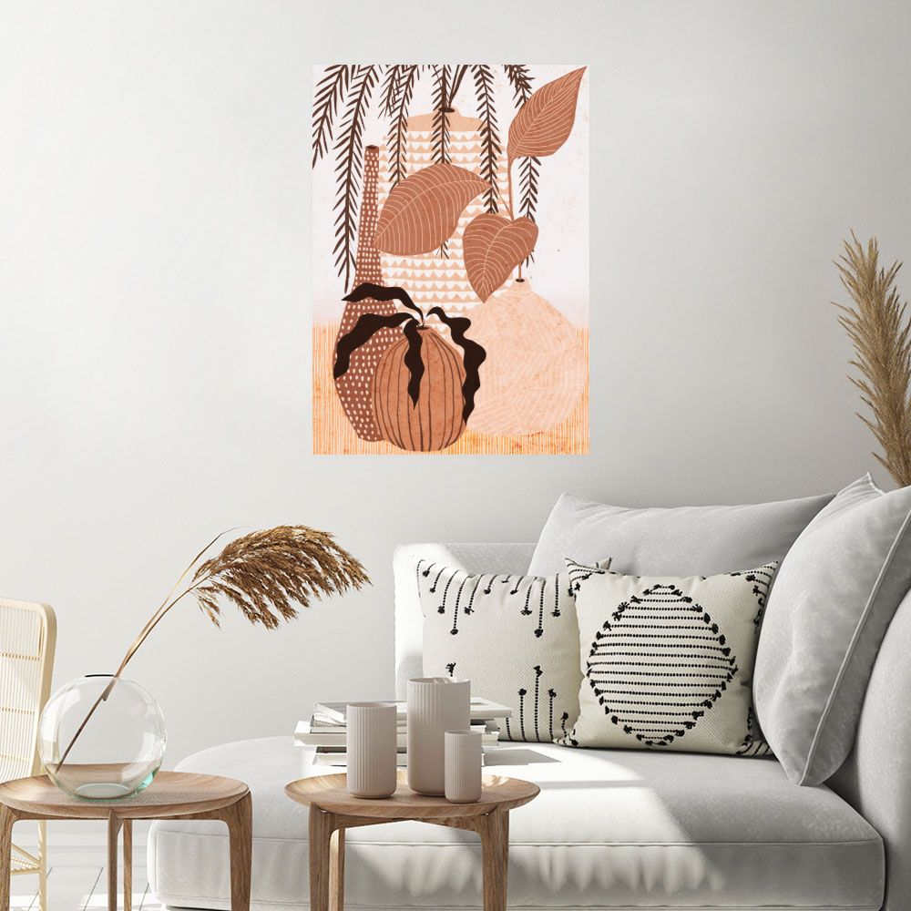 Affiche Vases et feuillages