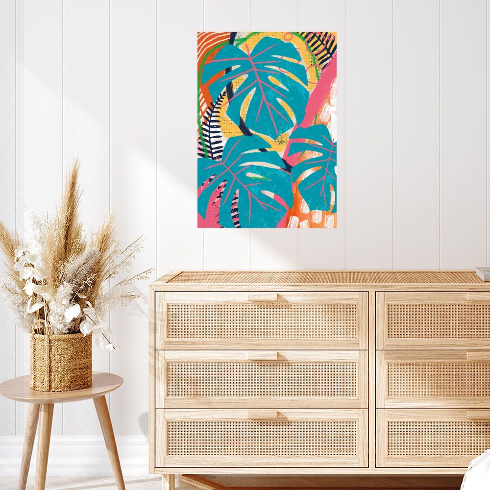 Affiche Feuilles exotiques vibrantes