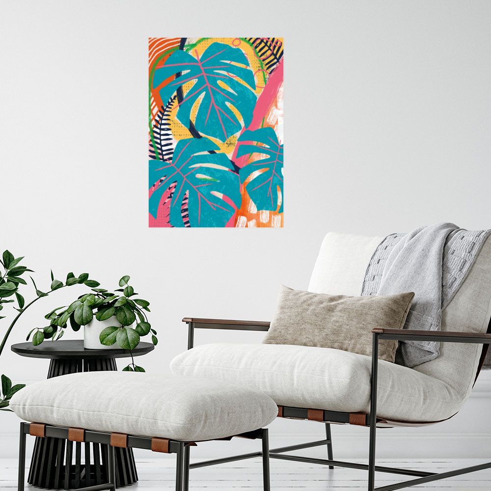 Affiche Feuilles exotiques vibrantes
