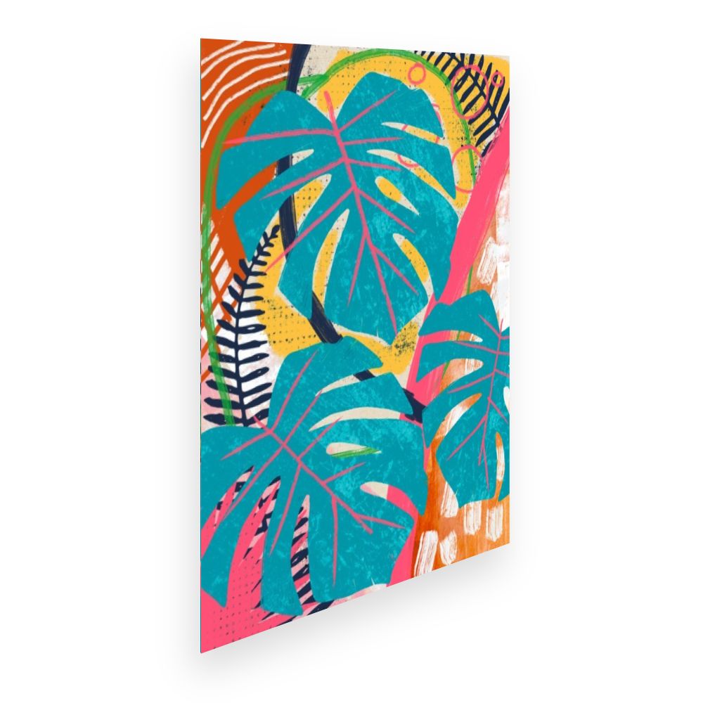 Affiche Feuilles exotiques vibrantes