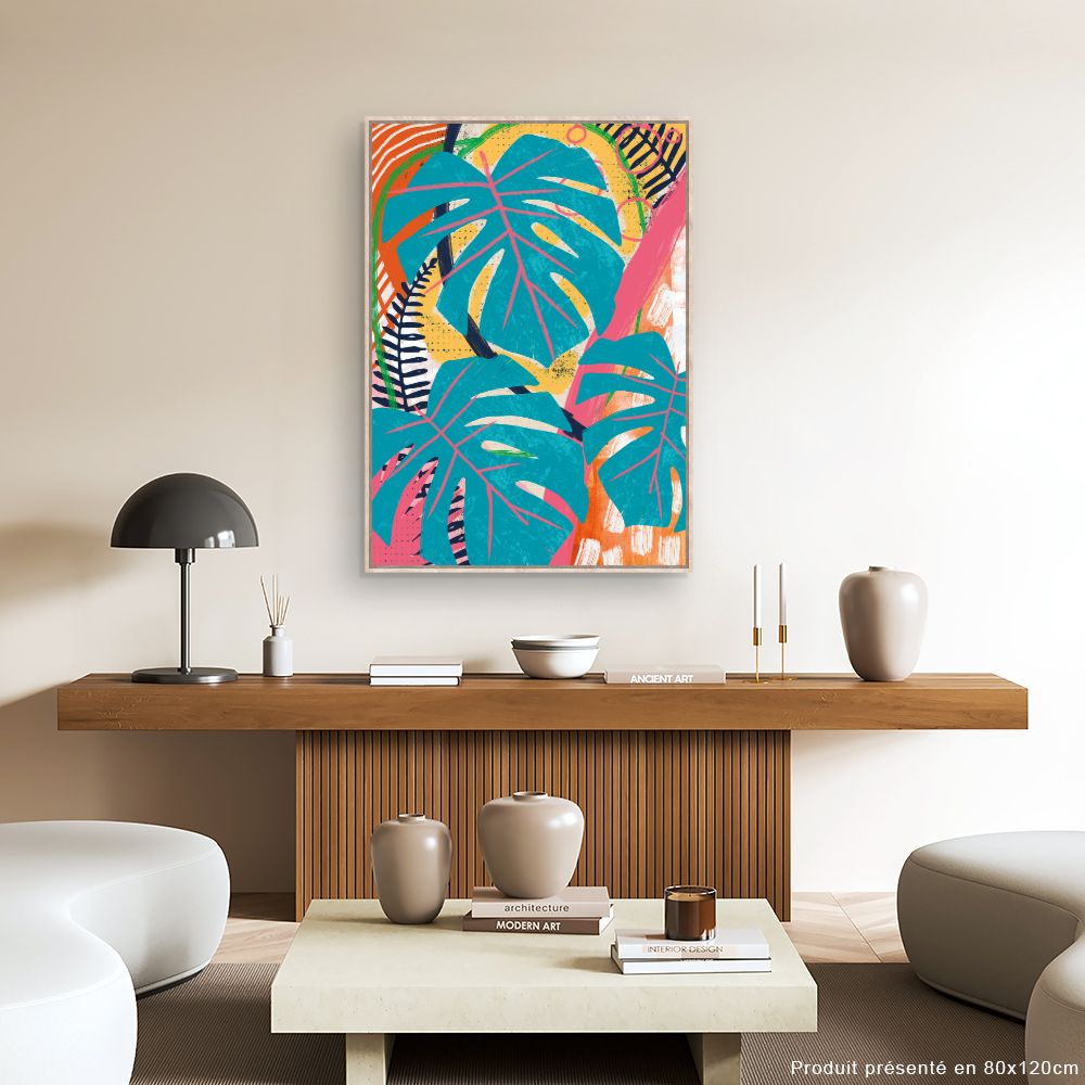 Tableau Feuillage exotique vibrant