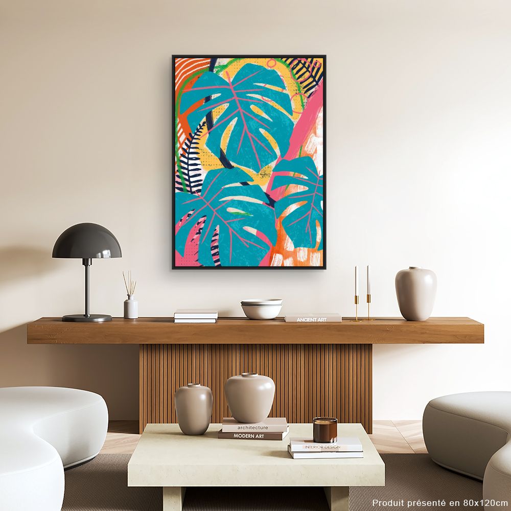 Tableau Feuillage exotique vibrant