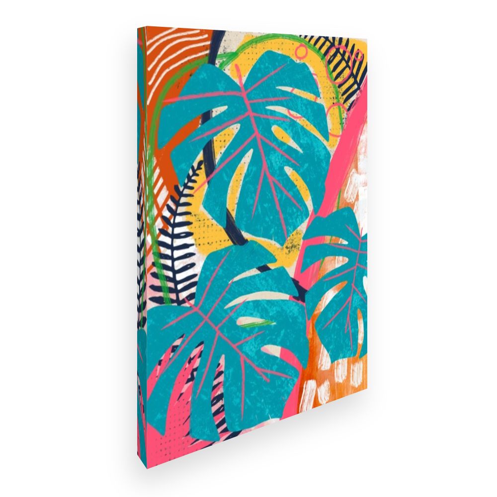 Toile Feuillage exotique vibrant