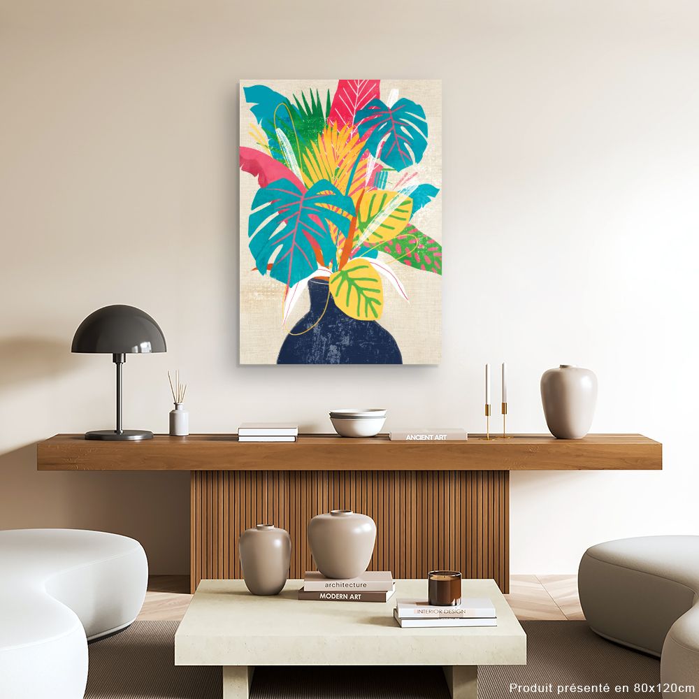 Tableau Feuillage exotique vibrant