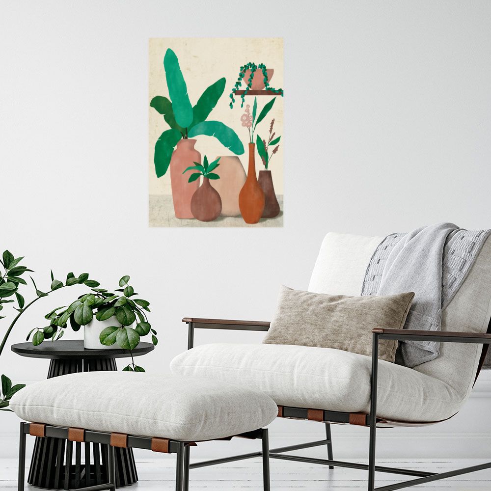 Affiche Vases et feuillage
