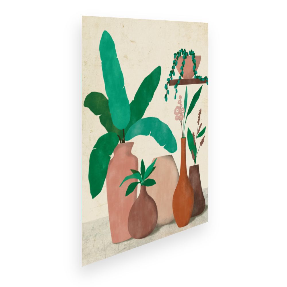 Affiche Vases et feuillage