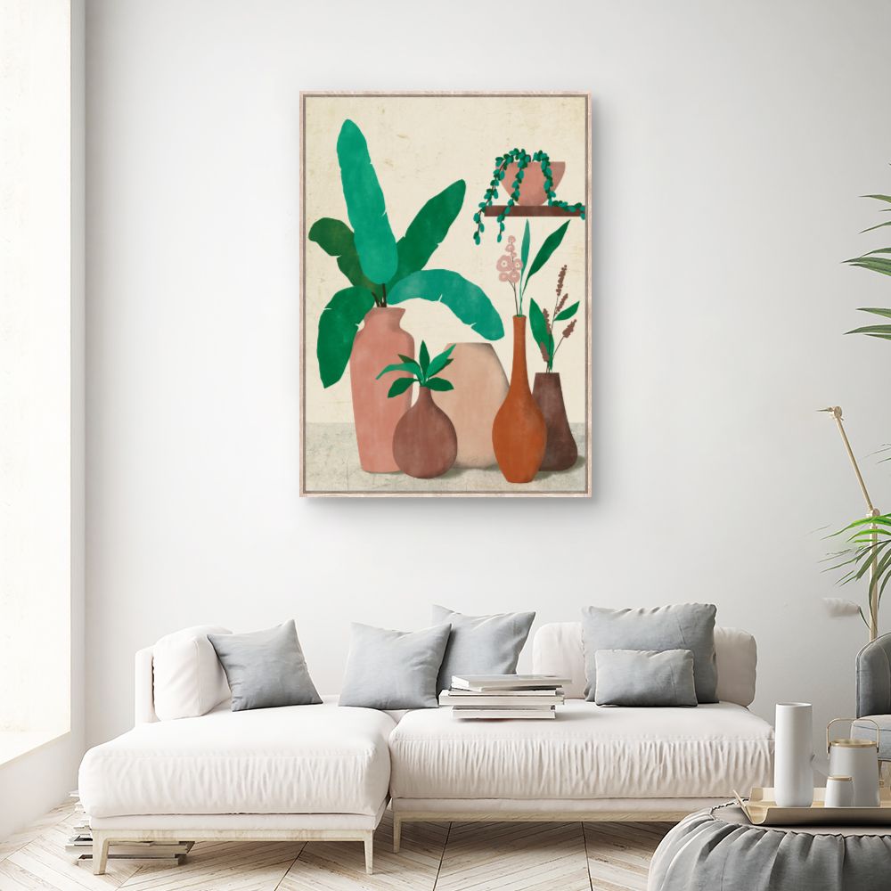 Tableau Vases et feuillage
