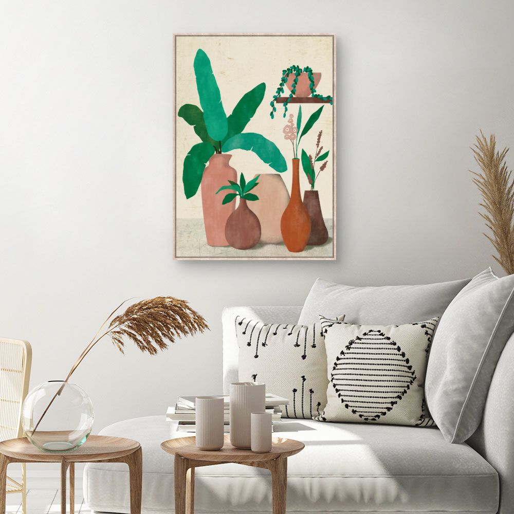 Tableau Vases et feuillage