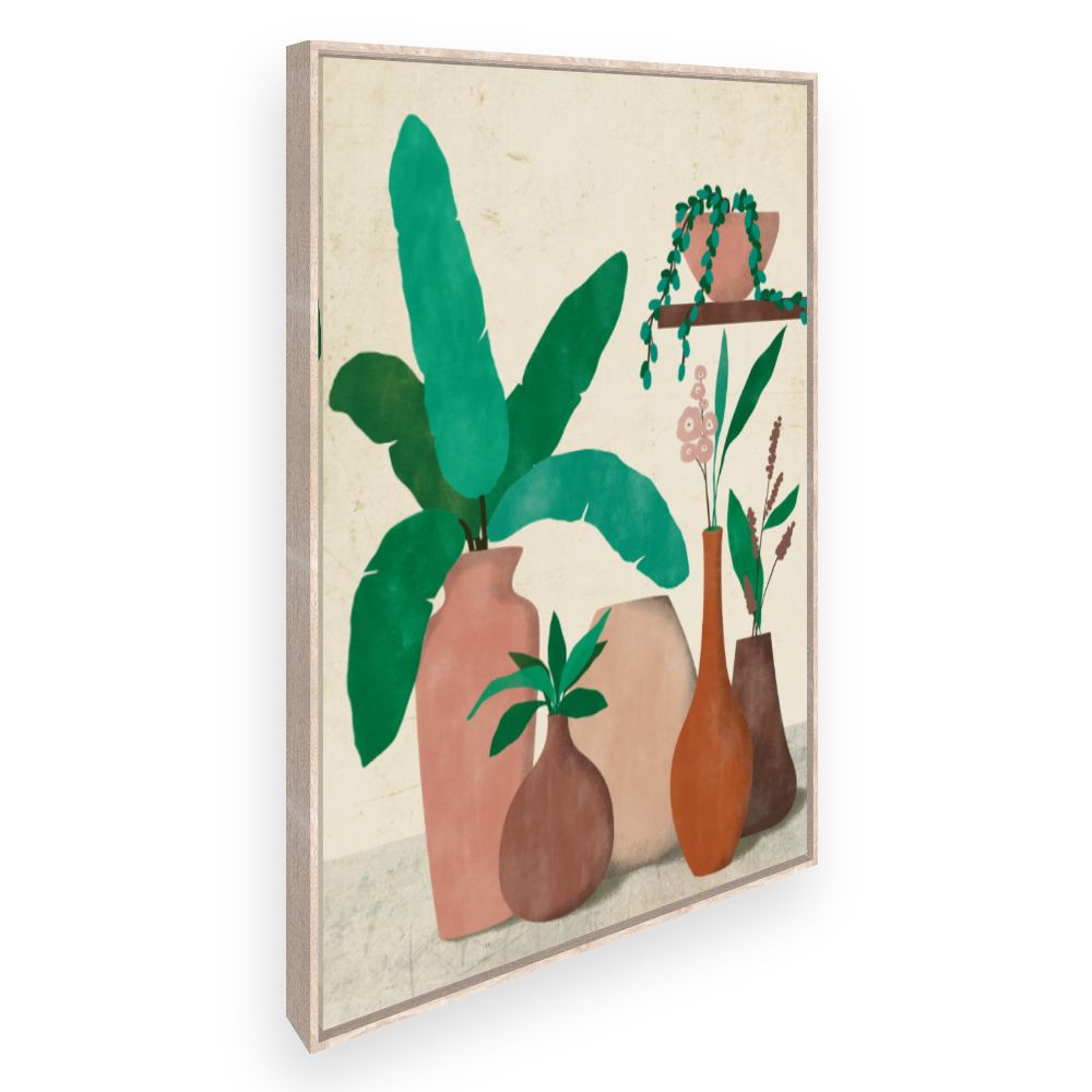Toile Vases et feuillage