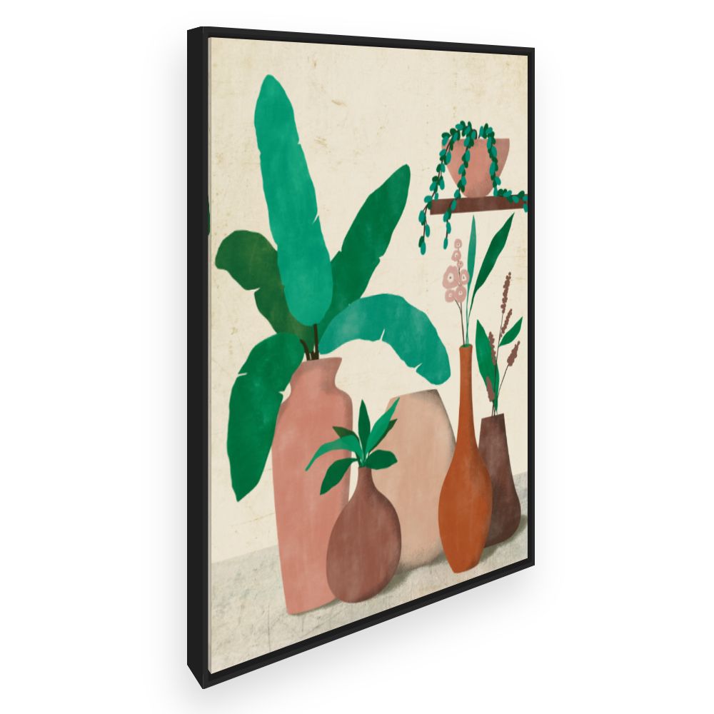 Toile Vases et feuillage