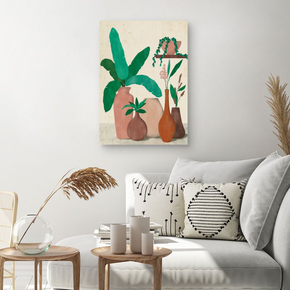 Tableau Vases et feuillage