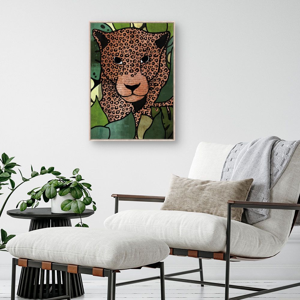 Tableau Léopard caché jungle