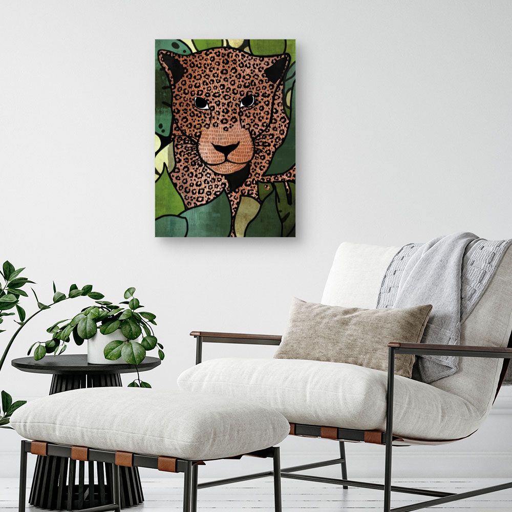 Tableau Léopard caché jungle
