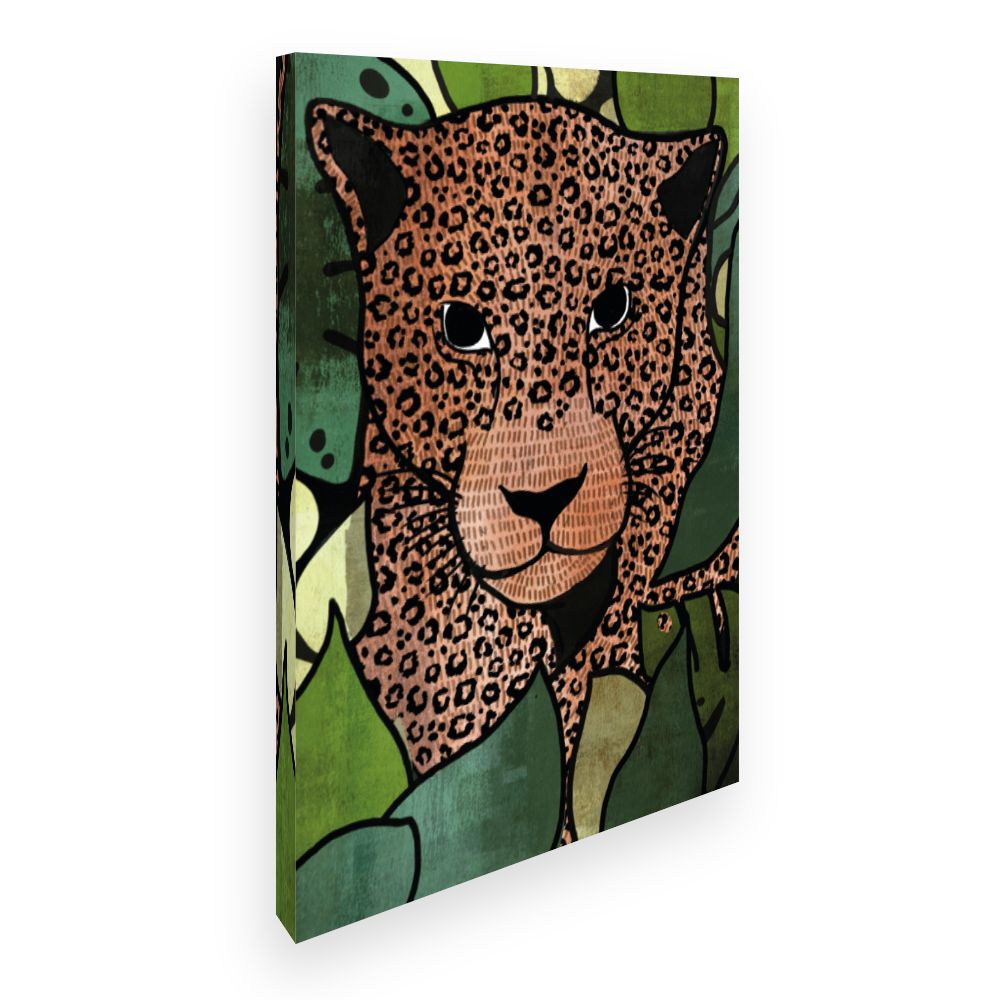 Toile Léopard caché jungle