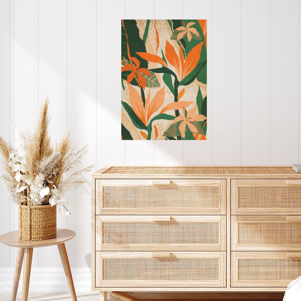 Affiche Fleurs tropicales vives