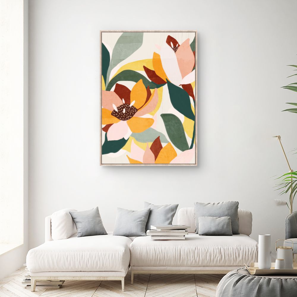 Tableau Fleurs abstraites colorées