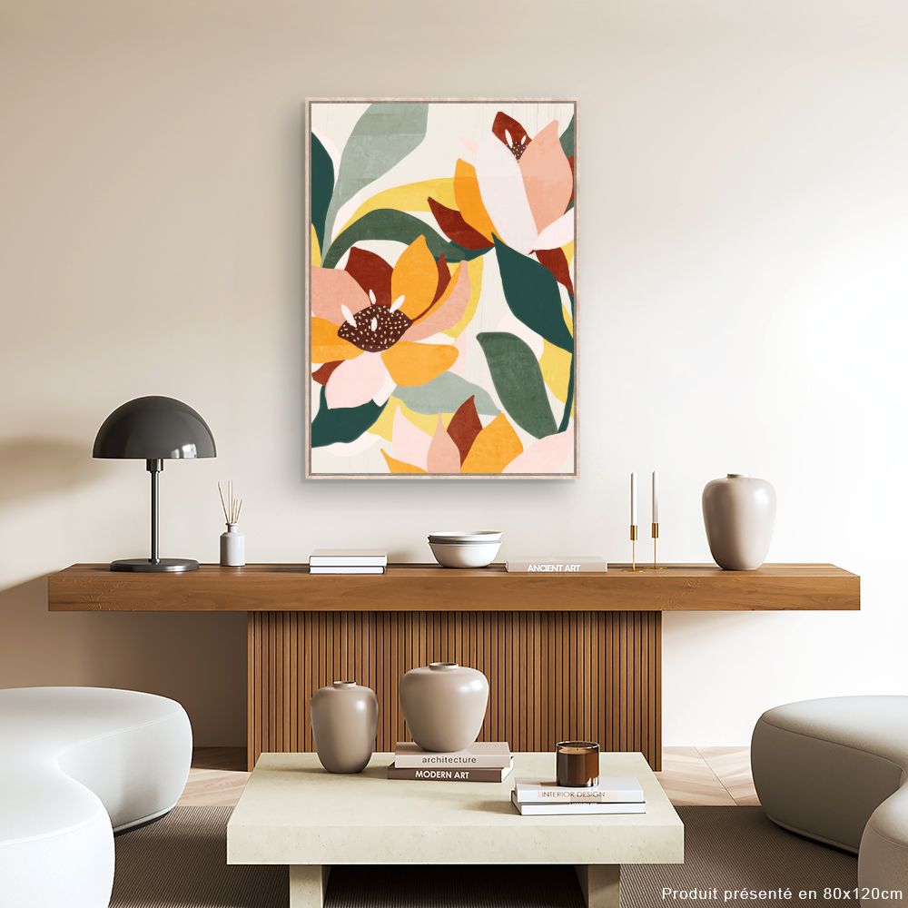 Tableau Fleurs abstraites colorées