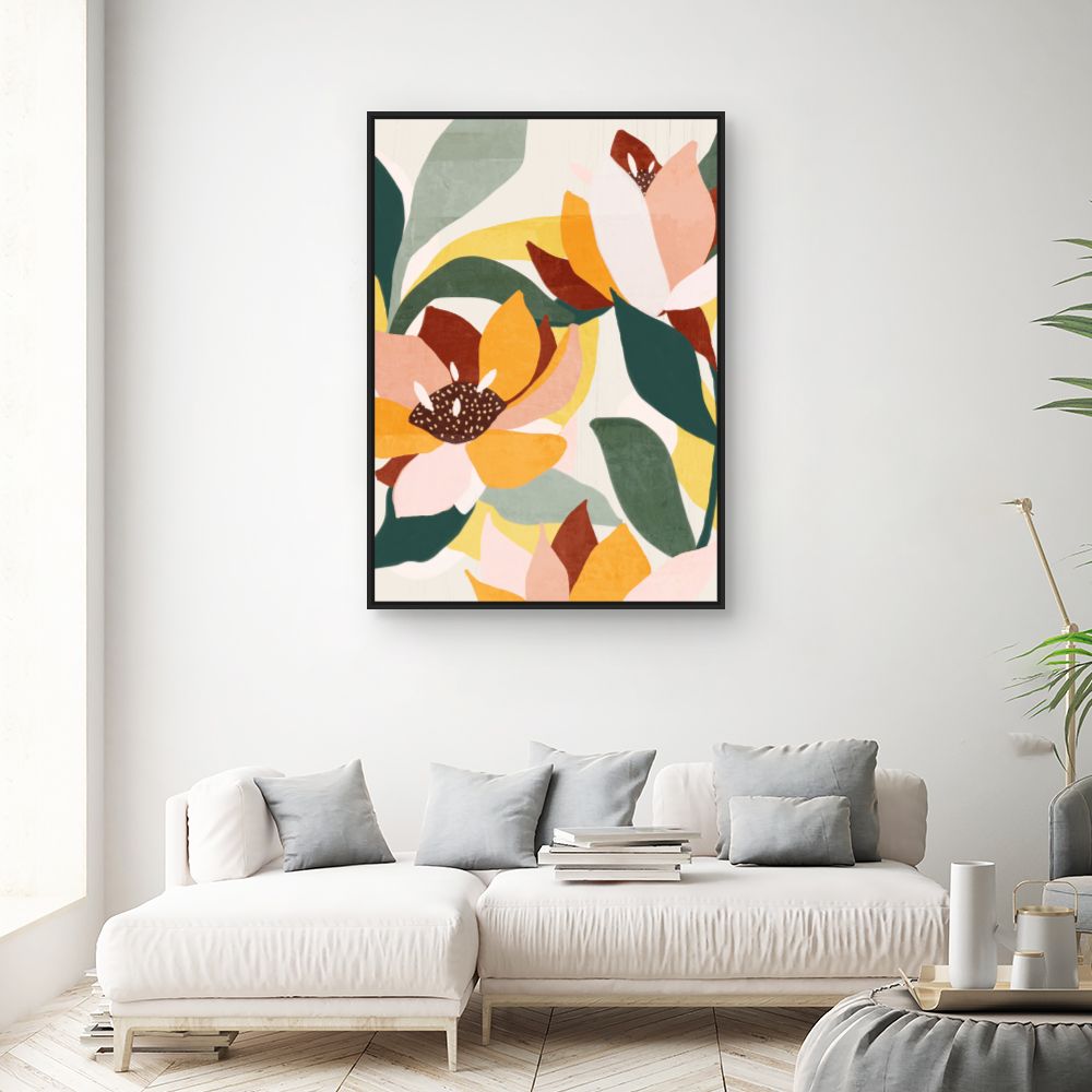 Tableau Fleurs abstraites colorées