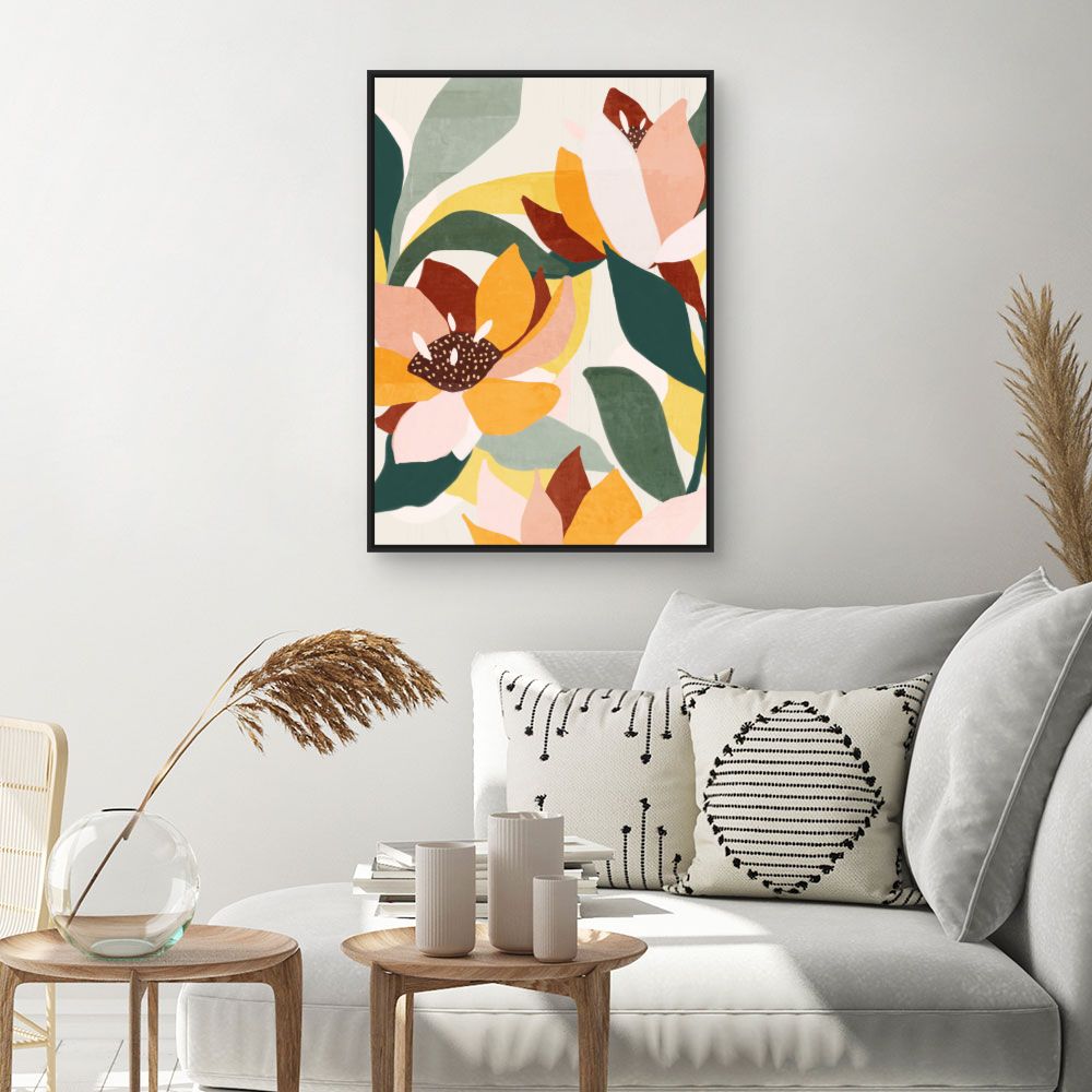 Tableau Fleurs abstraites colorées