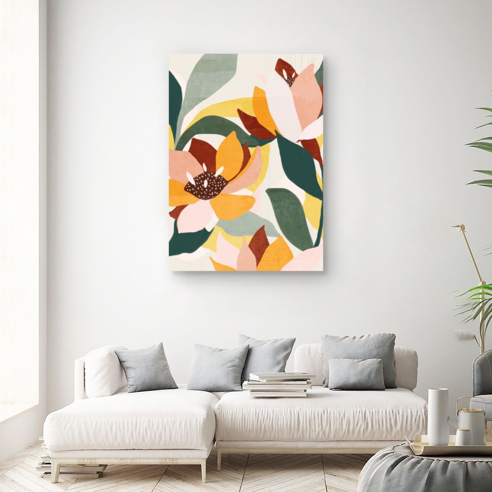 Tableau Fleurs abstraites colorées