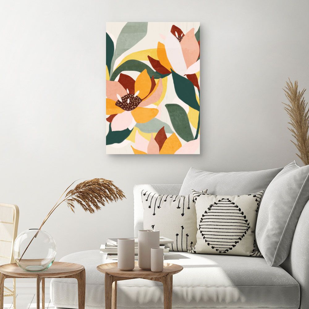 Tableau Fleurs abstraites colorées