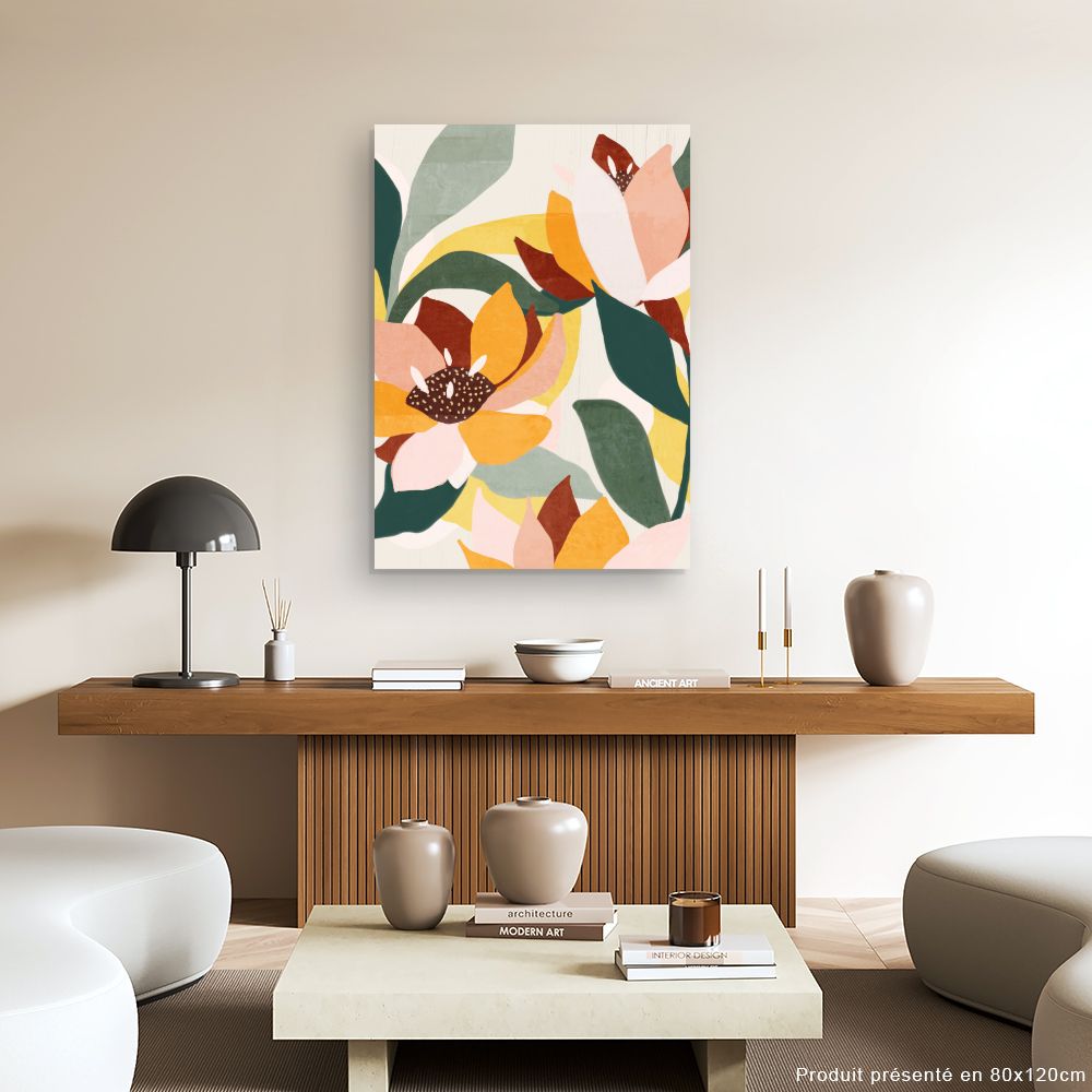 Tableau Fleurs abstraites colorées