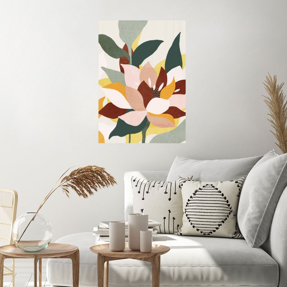Affiche Fleur abstraite vibrante