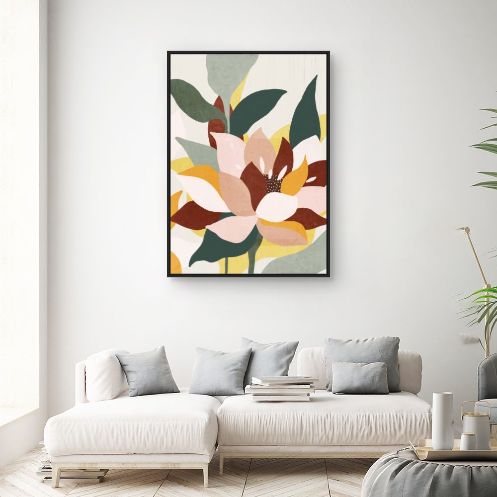 Tableau Fleurs abstraites vibrantes