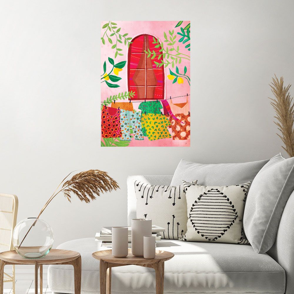 Affiche Jardin méditerranéen vibrant