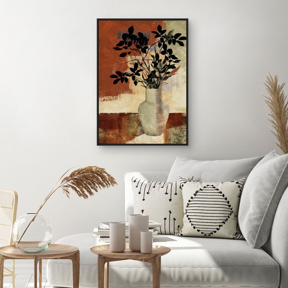 Tableau Vase et feuillage