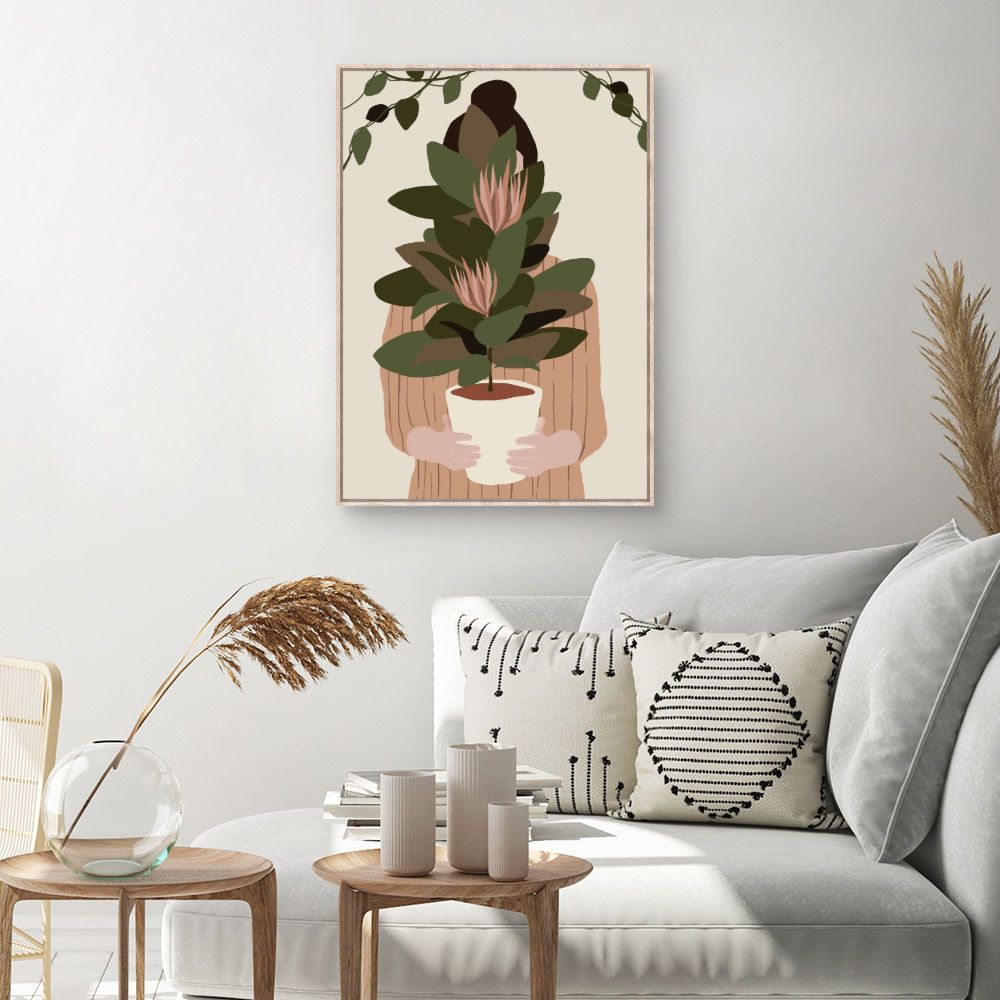 Tableau Femme végétale stylisée