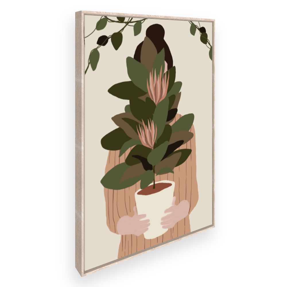 Toile Femme végétale stylisée
