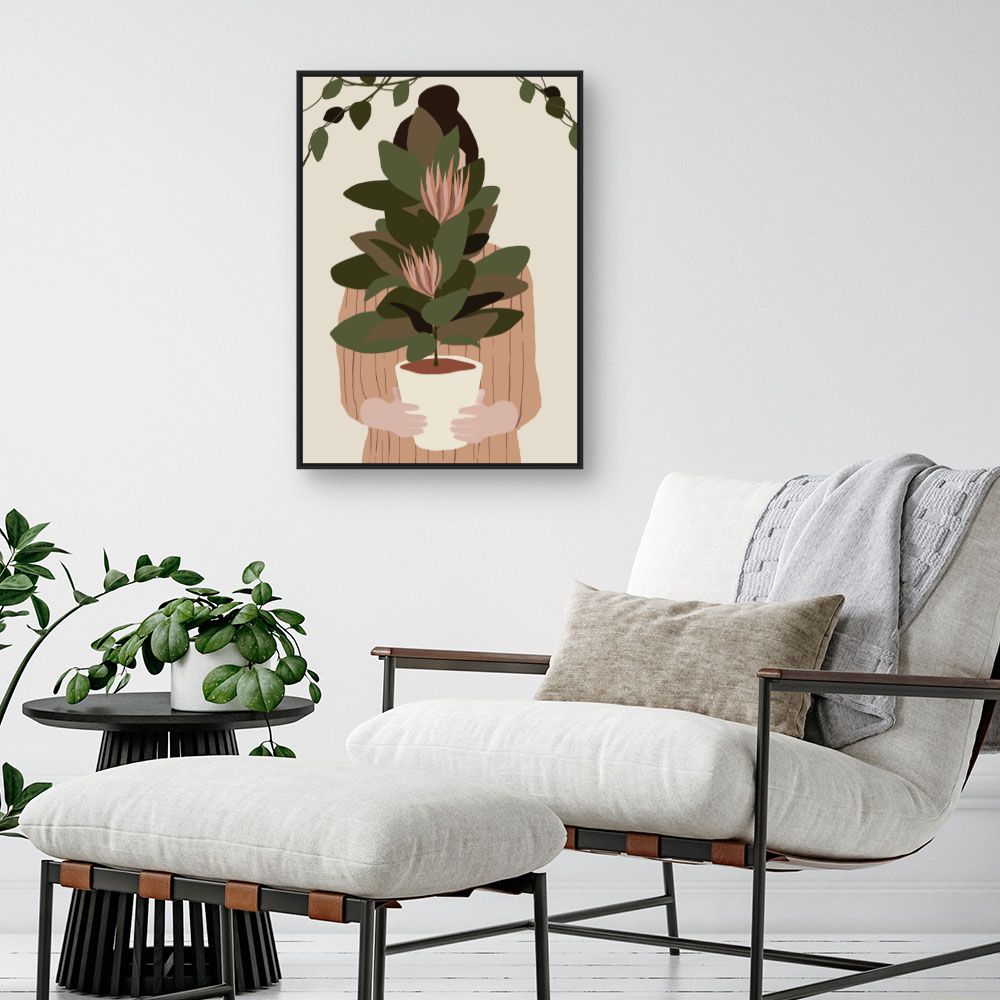 Tableau Femme végétale stylisée