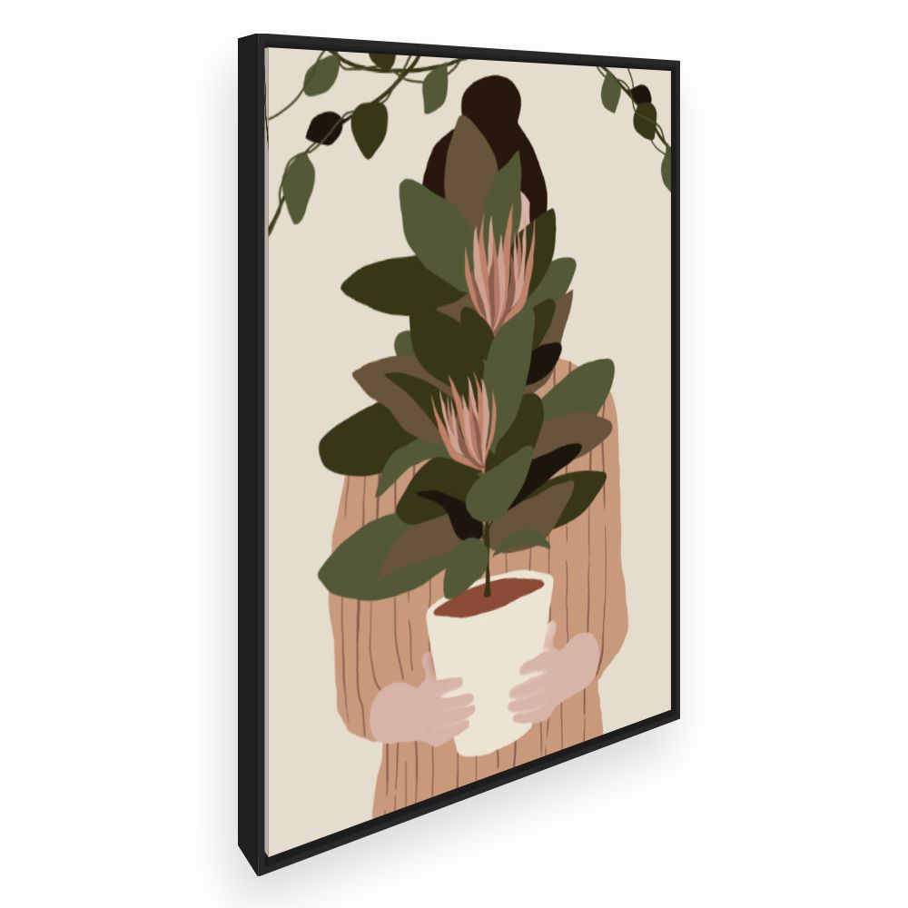 Toile Femme végétale stylisée