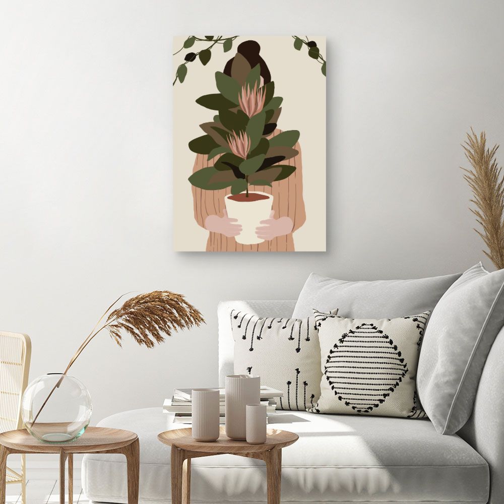Tableau Femme végétale stylisée