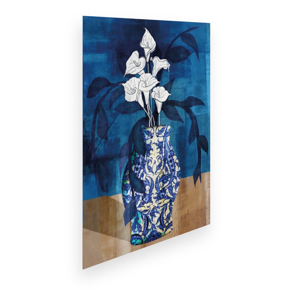 Affiche Élégantes fleurs bleues