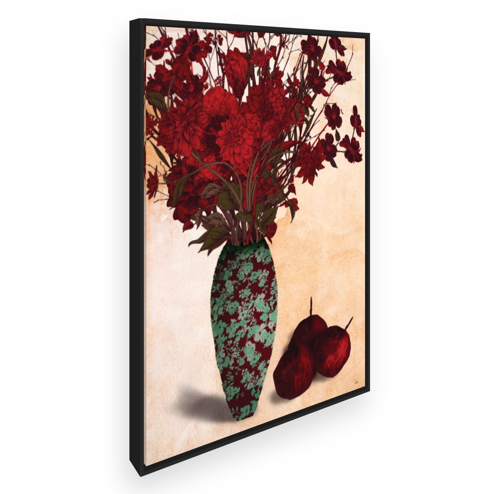 Toile Fleurs rouges éclatantes